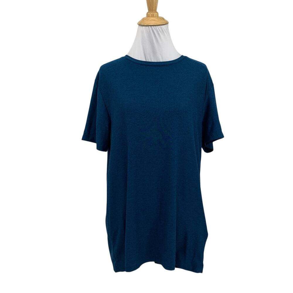 Beyond Yoga Shirt Womens S Small Teal Blue Always Crew Short Sleeve Tee
